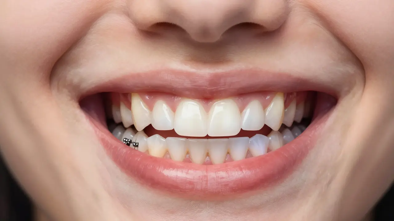 Porovnání staré a moderní nasazovací protézy v jednom obrazu: stará s viditelnými háky, nová s neviditelným přichycením.