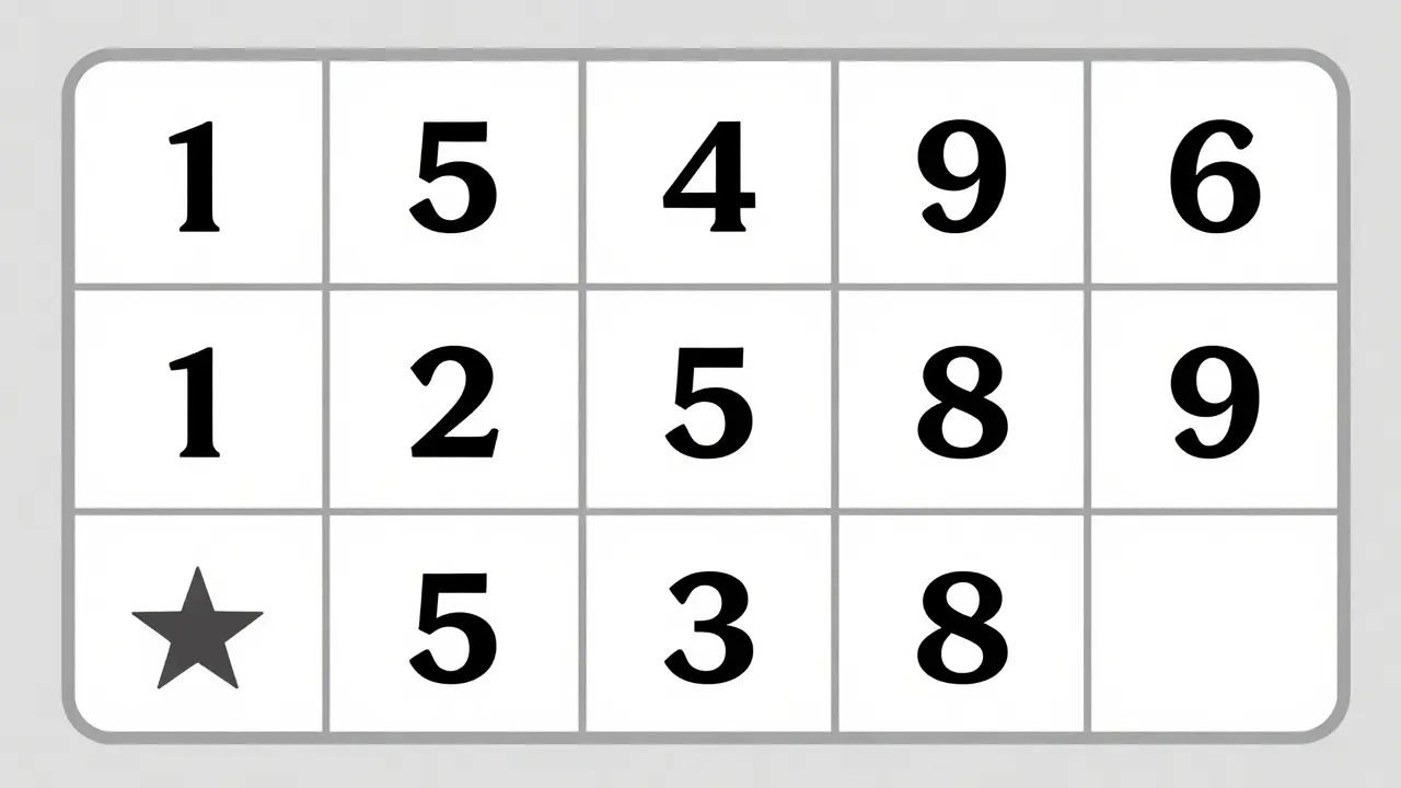 Minimální diagram s optimální kombinací čísel pro Eurojackpot.