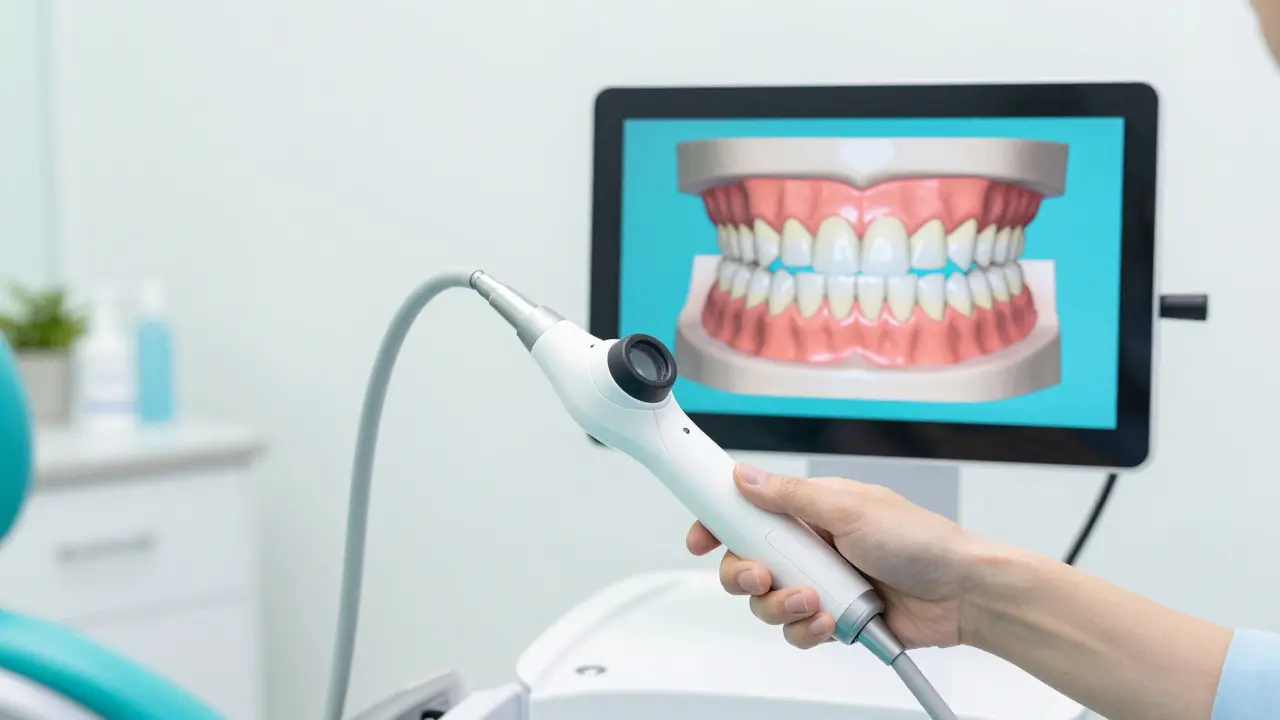 Digitální 3D skenování zubů v moderní ortodontické ordinaci.