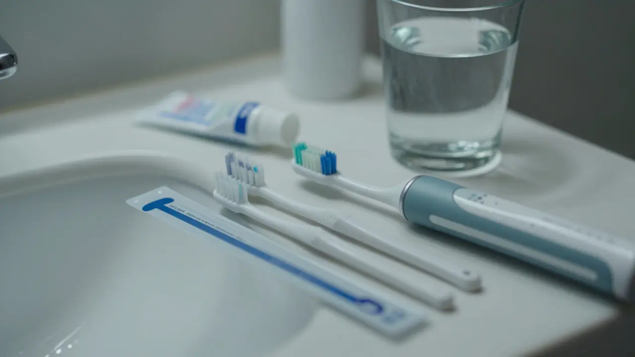 Hygienické potřeby na čištění rovnátek: mezizubní kartáčky a vosk