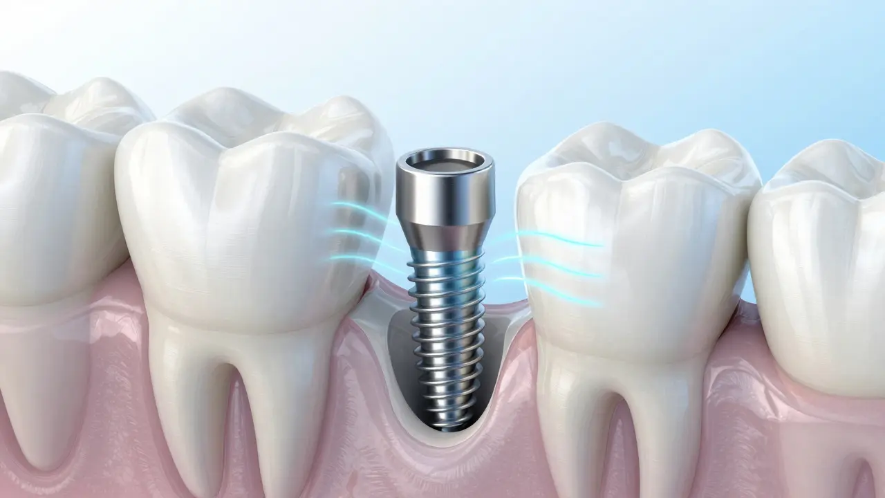 Titánový implantát ukotvený v kosti chrání před úbytkem kostní hmoty